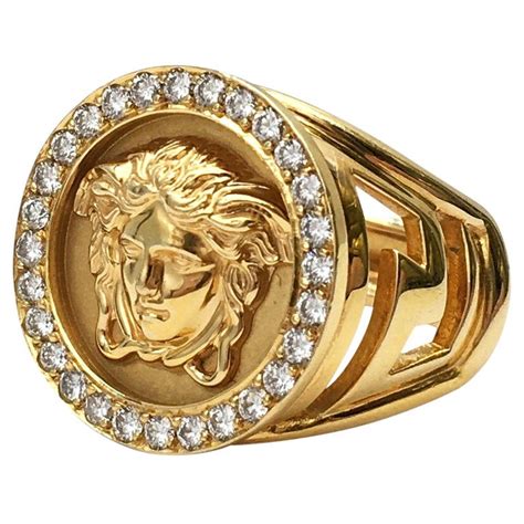 versace rings gold|Versace gold ring 18k price.